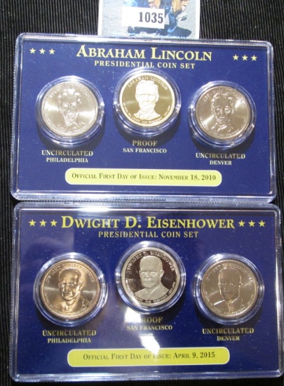 Presidential Dollar Sets Includes Abraham Linoln & Dwight D Eisenhower