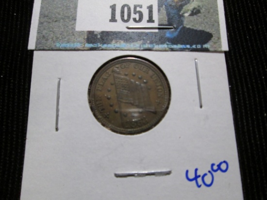 1863 Civil War Token "The Flag Of Our Union"