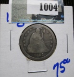 1842-O Seated Quarter, Scratched