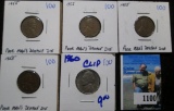 Error Coin Lot Includes A 1960 Jefferson Nickel With A Rim Clip Plus 4- 1955 Poor Man's Double Dies