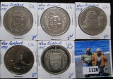 5- Large New Zealand Dollars Includes A 1975 Proof