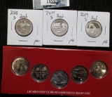 2019 D U.S. Quarters 5-piece set from a Mint Set; 2014 S Arches National Parks Proof Quarter; 2017 S