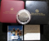 Canadian $4 Silver Proof Coin Which Is Part Of The Giants Of Prehistory Coin Series.  On The Reverse