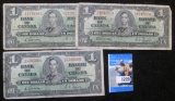 3- Series Of 1937 One Dollar Canadian Bank Notes