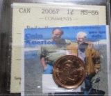 2006-P Canadian Cent Graded Ms 66 Red By Iccs