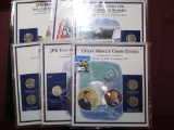 John F Kennedy Coin & Stamp Set Commemorates Jfk Providing Aid For The Aged, Lbj Nominated As Jfk's