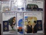 JOHN F KENNEDY COIN AND STAMP SET COMMEMORATES JFK APPOINTS TWO SUPREME COURT JUSTICES, KENNEDY HALF