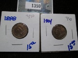 1898 & 1901 Indian Head Cents