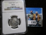 1936 India Silver Half Rupee Graded Ms 63 By Ngc