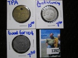 2- Good For Tokens & Travelers Protective Association Of America Token