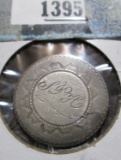 1850 Seated Quarter Love Token With The Letters S, P, & H