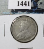 1929 Silver Canadian Quarter