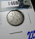 1890 Seated Liberty Dime Made Into A Love Token