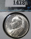 1940 Silver 5 Lires From The Vatican