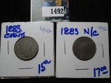1883 No Cents & 1883 With Cents V Nickels