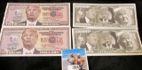 Set of 4 four Billion Dollar Trump Parody Banknotes.