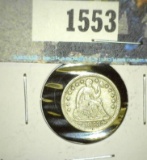 1853 Arrows at date Seated Liberty Half Dime.