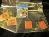 (4) Uncancelled Scott # 248 Two Cent George Washington Stamps. Details not determined.