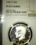1969 S Kennedy Half Dollar, NGC slabbed PF 67 Cameo.