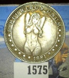 1881 CC Fantasy Dollar depicting a nude lady.