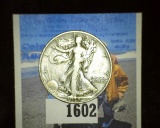 1938 D Silver Walking Liberty Half Dollar, nice Key date.
