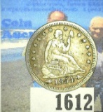 1854 Arrows at date U.S. Seated Liberty Quarter.