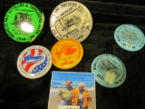 Group of 6 Old Thresher's Reunion Pin-backs dating back to 1967, all from Mount Pleasant, Iowa.