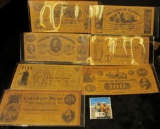Seven-piece set of Replica Confederate States of America Civil War Currency.