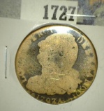 1793A France 2 Sols Bronze Coin, U.S. Half-dollar size.
