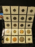 (20) Foreign Coins dating back to 1960 stored in a plastic page. Includes a Gem BU 1963 New Zealand