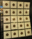 20-pocket plastic page full of Lincoln Cents dating 1909-1918.