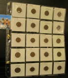 20-pocket plastic page full of Lincoln Cents dating 1927S-36.