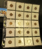 20-pocket plastic page full of Lincoln Cents dating 1936S-40.