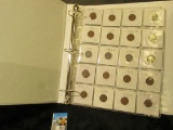 3-Ring Notebook with two 20-pocket Plastic pages containing 40 Lincoln Cents dating 1940 S to 58 D.