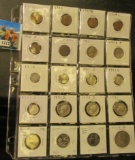 20-pocket plastic page containing 1902 Indian Head Cent; 1935P, 37D, 40S, & 51D Lincoln Cents; 1911
