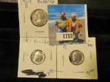 Mint error clipped planchet Jefferson Nickel & (2) Roosevelt Dimes.