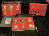 1973 S, 74 S, & 81 S U.S. Proof Sets in original boxes of issue.