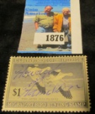 1947 Scott # RW14 $1 Federal Migratory Waterfowl Stamp, Signed.