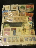 (42) miscellaneous Old U.S. Postage Stamps ready for your three-ring binder.