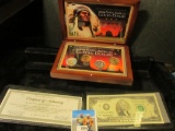 Sterling Silver Accented $2 Legal Tender Note & a 2009 Set of accented Native American Golden Dollar