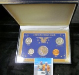 1965 No Mint Mark Five-piece Set of Coins in a special set.