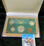 U.S. Commemorative Gallery 1966 No Mint Mark five-piece Set of U.S. Coins, Cent to Dollar.