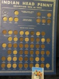 1858-1909 Partial Set of Indian Head Cents in a 1938 Whitman Coin Board.