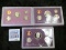 1988 S, 89 S, & 90 S U.S. Proof Sets, in original holders as issued.