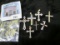 Group of seven (7) sterling silver crosses, some have stones, group weight 12.7 grams