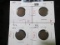 Group of 4 Indian Head Cents, 1883 G, 1885 G, 1886 T1 G, 1886 T2 G, group value $26+