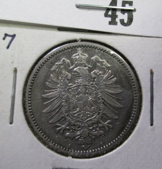 1875A German Empire One Mark, KM7, EF.