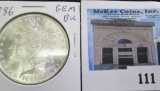 1886 P Morgan Silver Dollar, Gem BU.