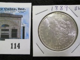 1889 P Morgan Silver Dollar, Brilliant Uncirculated.