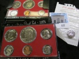 1953 Wheat Penny; 1975 S & 76 S U.S. Proof Sets, both in original boxes as issued.